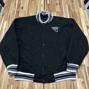 Harley Davidson Varsity Jacket Mens XL Black USA Snap Button Biker Motorcycle
